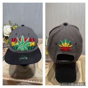 HowD Jamaican KUSH Marijuana Leaf Front Back Embroidery Snapback Cap Hat Unisex